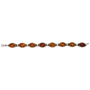 Sterling Silver Amber Link Bracelet #20934